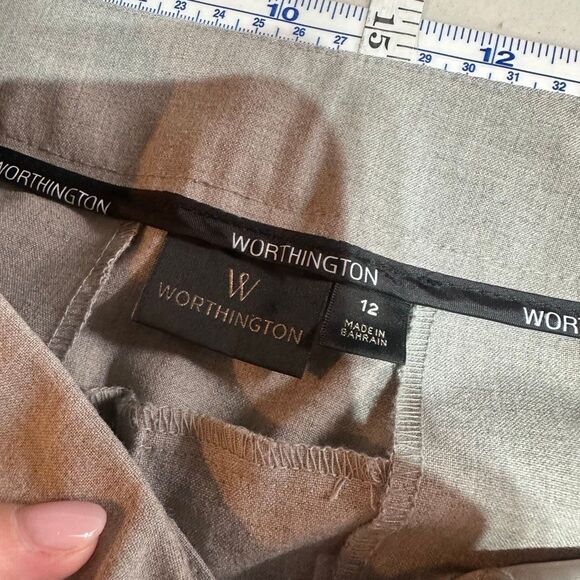 Worthington NWT Womens Wide Leg Trouser Pants Size 12 Hi Rise Gray Pleated Front - Picture 7 of 11